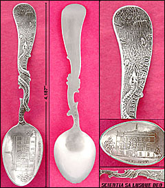SCIENTIA SA LUSQUE DEO Shiebler  sterling souvenir spoon
