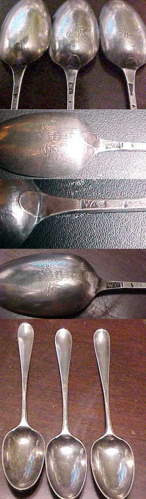Details about   AMERICAN STERLING unknown Wheat TEA SPOONS 1850-1900 