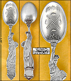 Shiebler Lady Liberty sterling souvenir spoon